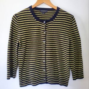 Banana Republic Blue & Yellow Wool Cardigan Sweater (M)
